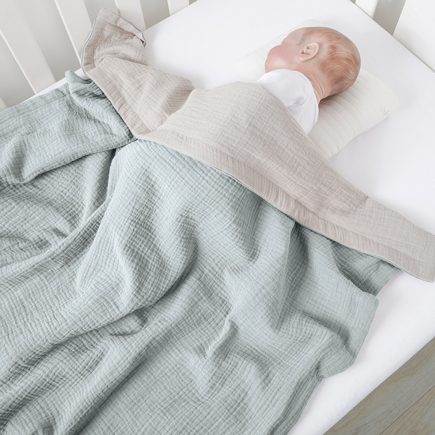 Muslin Swaddle Blankets 4-Pack | Large 120x120cm Breathable Cotton Baby Wraps