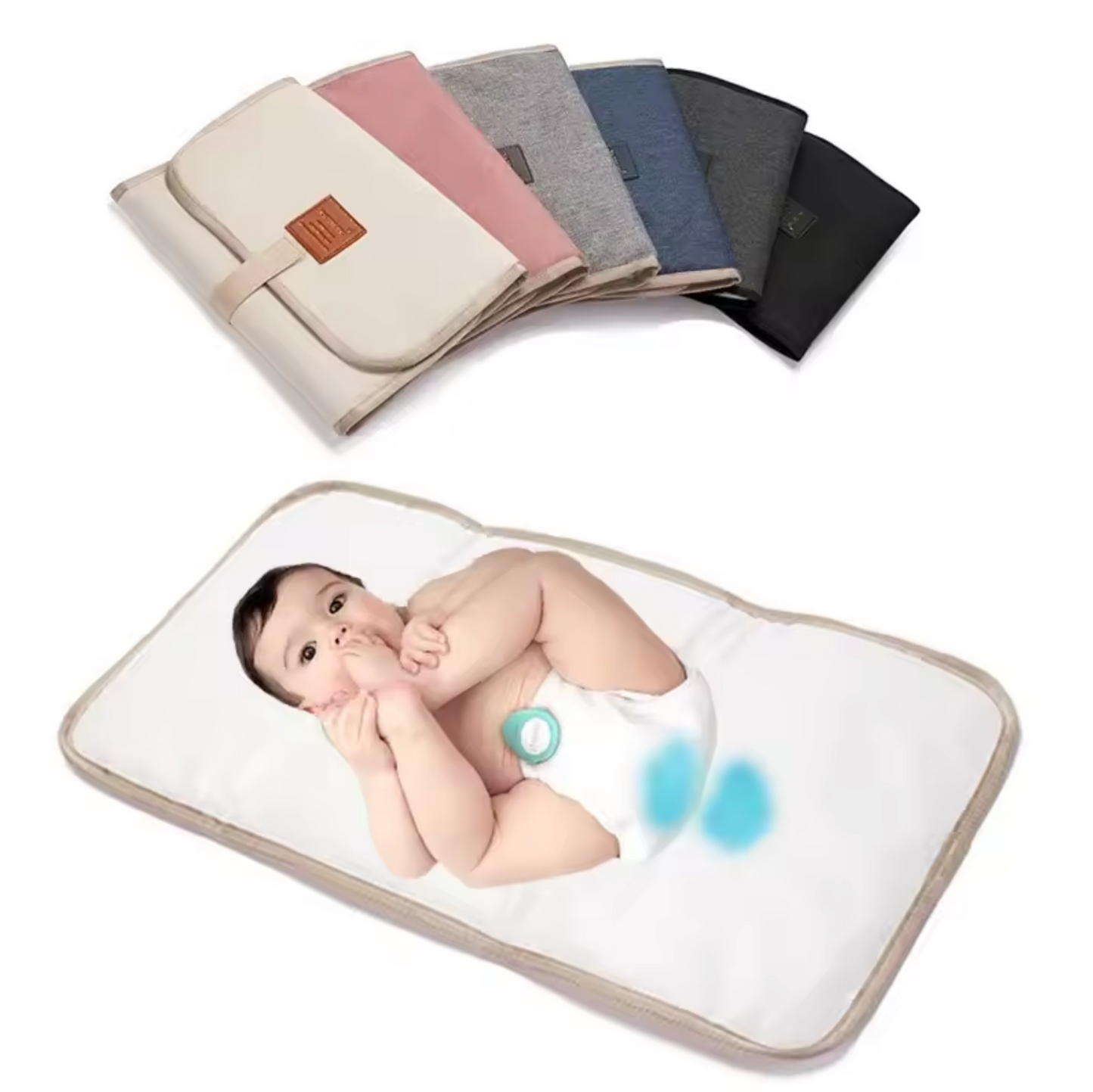 Portable Baby Changing Mat | Waterproof Foldable Travel Changer with Storage Pockets