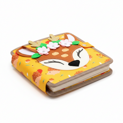 Notebook with a deer design on a yellow background