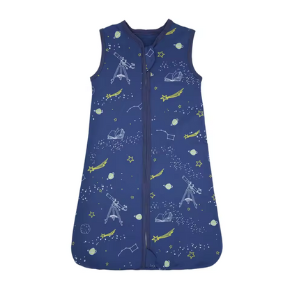 Baby sleeping bag with stars pattern on a white background